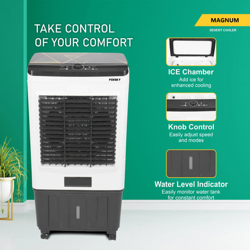 FOXSKY 70 L Desert Air Cooler (White, Magnum)