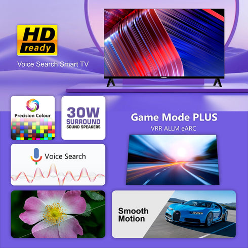 Foxsky 80 cm (32 inches) HD Ready Smart LED TV 32FS-VS (Frameless Edition) | With Voice Assistant