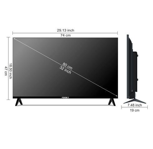 Foxsky 80 cm (32 inch) Frameless Series QLED HD Ready Google Smart TV FS32GATV (Black)
