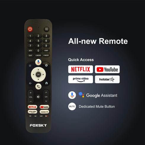 Foxsky 80 cm (32 inch) Frameless Series QLED HD Ready Google Smart TV FS32GATV (Black)