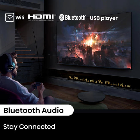 Foxsky 80 cm (32 inch) Frameless Series QLED HD Ready Google Smart TV FS32GATV (Black)