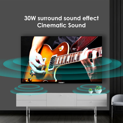 Foxsky 80 cm (32 inch) Frameless Series QLED HD Ready Google Smart TV FS32GATV (Black)