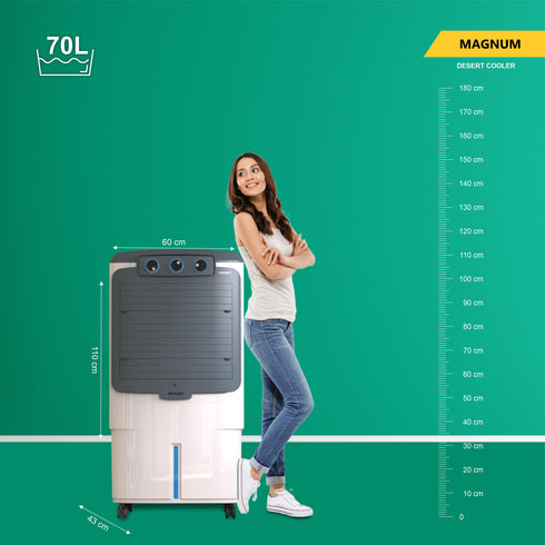 FOXSKY 70 L Desert Air Cooler  (White, Magnum)