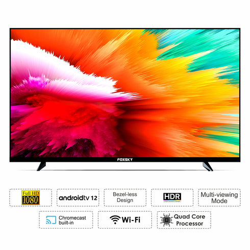 Foxsky 102 cm (40 inches) Full HD Smart LED TV 40FSFHS With Black (Frameless Edition) (Dolby Audio)