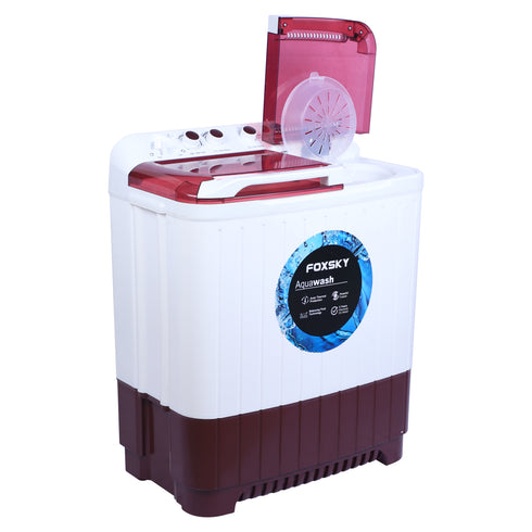 Foxsky 9.5 kg Semi-Automatic Top Load Washing Machine With Magic Filter (Aqua Wash, MAROON)