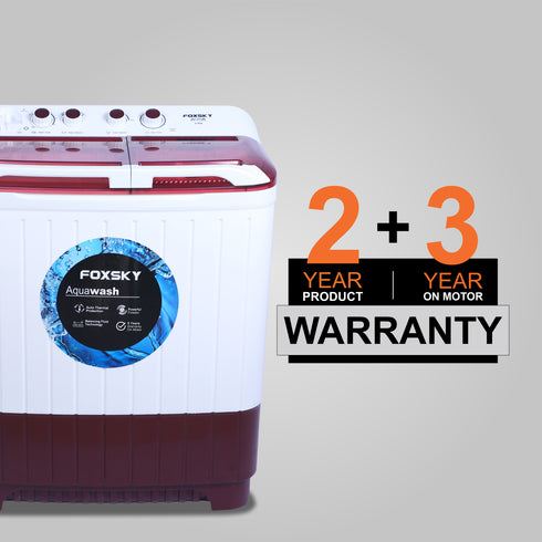 Foxsky 9.5 kg Semi-Automatic Top Load Washing Machine With Magic Filter (Aqua Wash, MAROON)