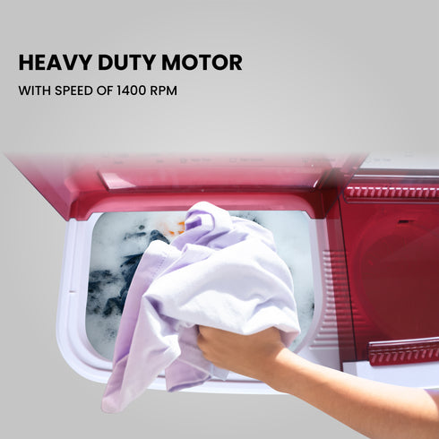 Foxsky 9.5 kg Semi-Automatic Top Load Washing Machine With Magic Filter (Aqua Wash, MAROON)