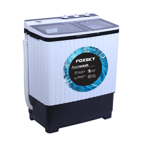 Foxsky 8.0 kg Semi-Automatic Top Load Washing Machine With Magic Filter (Aqua Wash, MAROON)