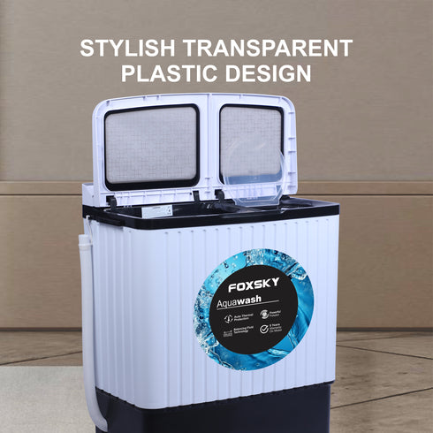Foxsky 8.0 kg Semi-Automatic Top Load Washing Machine With Magic Filter (Aqua Wash, MAROON)