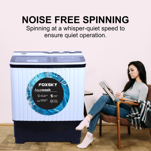 Foxsky 8.0 kg Semi-Automatic Top Load Washing Machine With Magic Filter (Aqua Wash, MAROON)