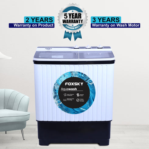 Foxsky 8.0 kg Semi-Automatic Top Load Washing Machine With Magic Filter (Aqua Wash, MAROON)