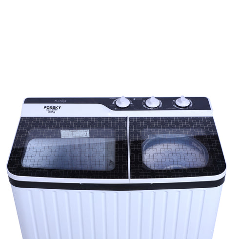 Foxsky 8.0 kg Semi-Automatic Top Load Washing Machine With Magic Filter (Aqua Wash, MAROON)