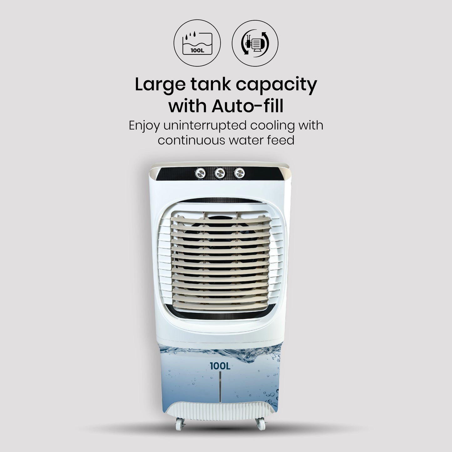 Foxsky Frosta 100 L Desert Air Cooler with Honeycomb Cooling Pads, 100% Copper Motor