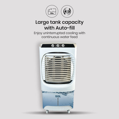 Foxsky Frosta 100 L Desert Air Cooler with Honeycomb Cooling Pads, 100% Copper Motor