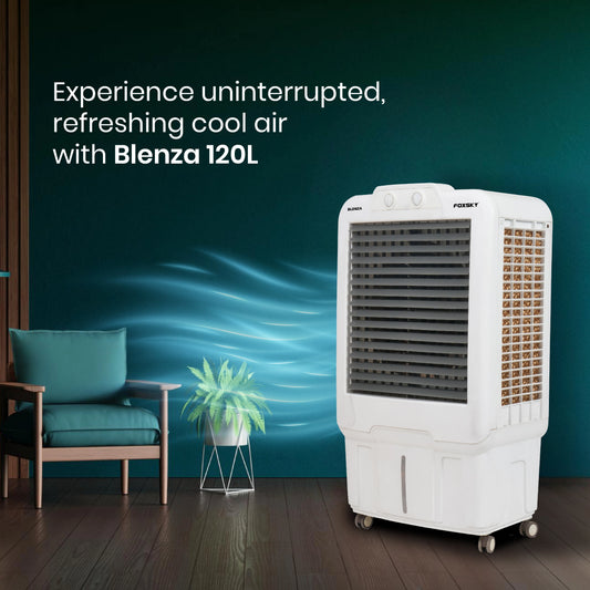 Foxsky Blenza 120 L Desert Air Cooler with Honeycomb Cooling Pads, 100% Copper Motor