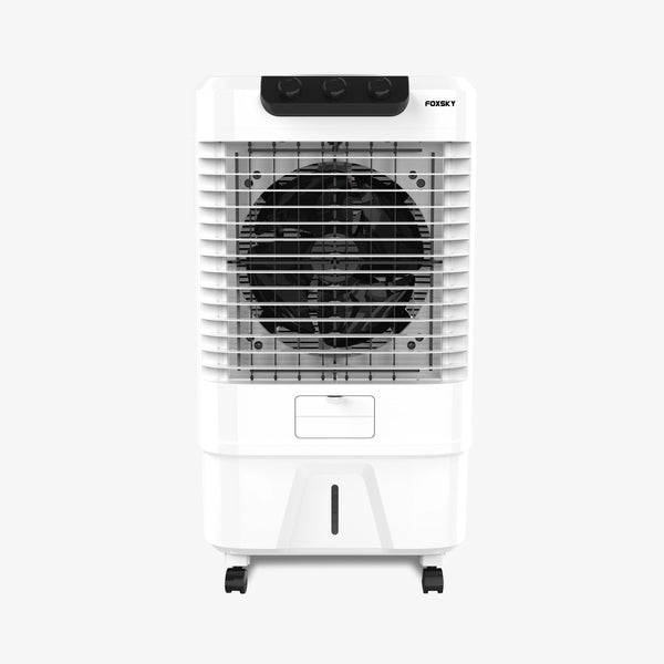 Foxsky Polo 65 L Desert Air Cooler with Honeycomb Cooling Pads, 100% Copper Motor, Ice Chamber, 2 Year Warranty, White