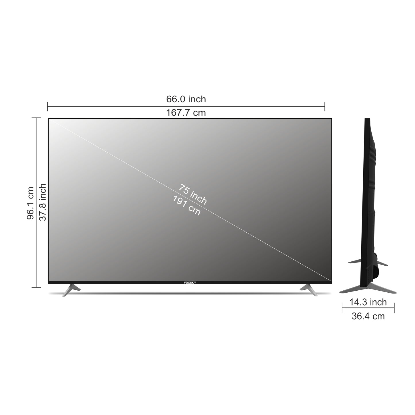 Foxsky 191 cm (75 inches) 4K Ultra HD Smart Android LED TV 75FS-VS | Built-in Google Voice Assistant (Frameless Series)