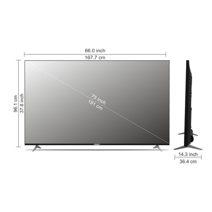 Foxsky 191 cm (75 inches) 4K Ultra HD Smart Android LED TV 75FS-VS | Built-in Google Voice Assistant (Frameless Series)