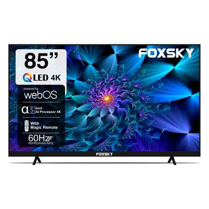 Foxsky 191 cm (85 inches) 4K Ultra HD Smart Android LED TV 85FS-VS | Built-in Google Voice Assistant (Frameless Series)