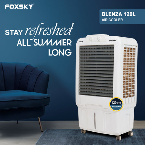 Foxsky Blenza 120 L Desert Air Cooler with Honeycomb Cooling Pads, 100% Copper Motor