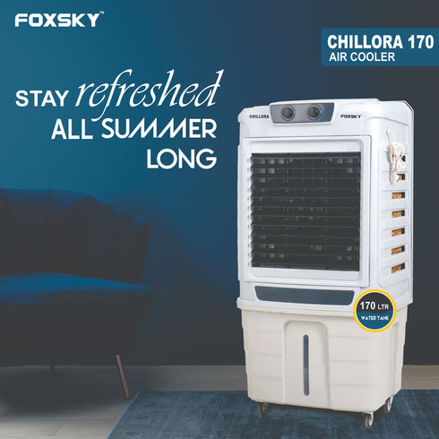 Foxsky Chillora 170 L Desert Air Cooler with Honeycomb Cooling Pads, 100% Copper Motor