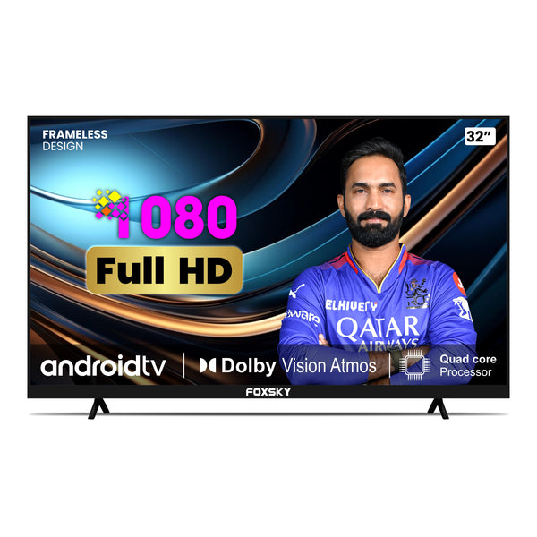 Foxsky 80 cm (32 inches) Full HD Smart Android LED TV 32FSELS Pro (Frameless Edition) (Dolby Audio)