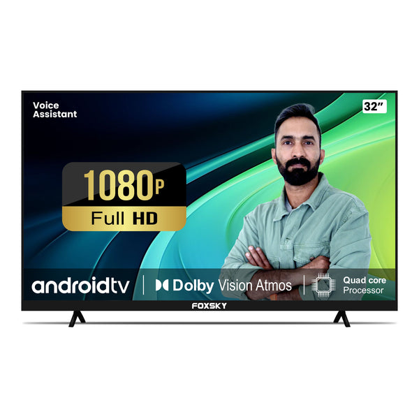 Foxsky 80 cm (32 inches) Full HD Smart LED TV 32FS-VS (Frameless Edition) | With Voice Assistant