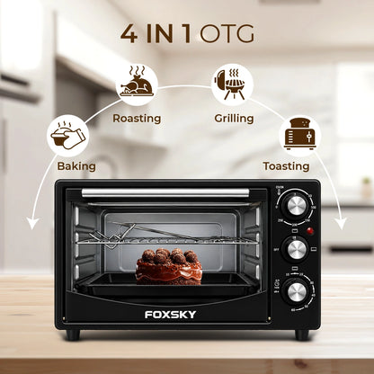 Foxsky 25L Heat Pro OTG FSMI-025 (1500W) | Oven Toaster Griller with Timer & 2-Year Warranty