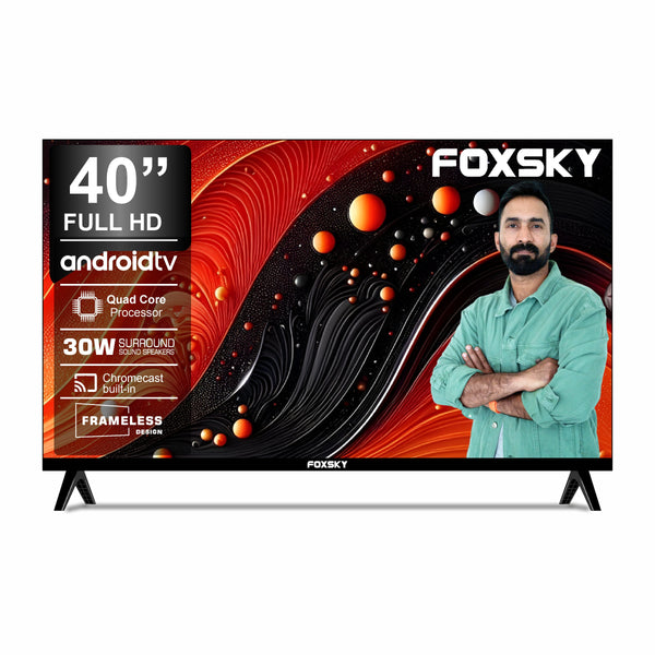 Foxsky 102 cm (40 inches) Full HD Smart LED TV 40FSFHS With Black (Frameless Edition) (Dolby Audio)