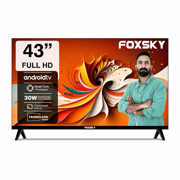Foxsky 109 cm (43 inches) Full HD Smart LED TV 43FS-VS (Frameless Edition) | With Voice Assistant