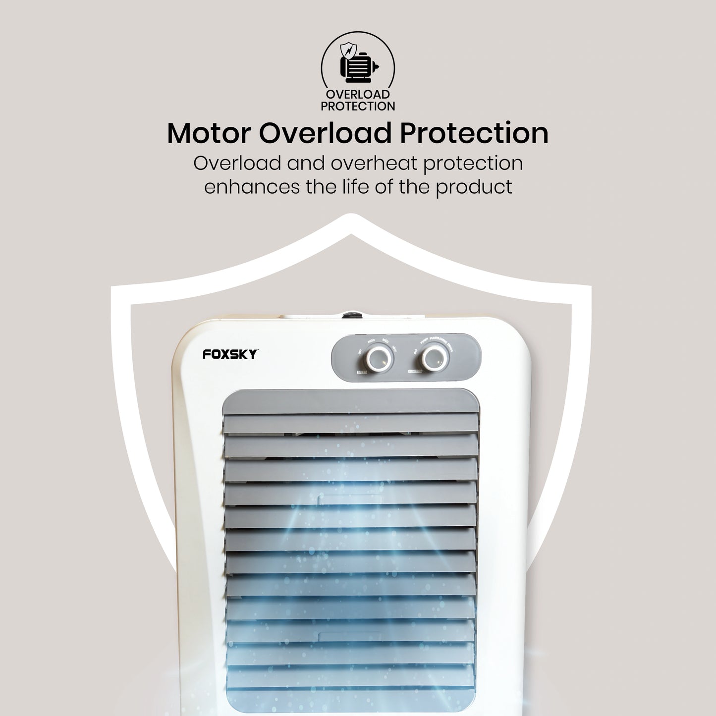 Foxsky Coolbuddy 45 L Personal Air Cooler with Honeycomb Cooling Pads, 100% Copper Motor