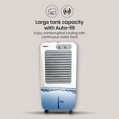 Foxsky Coolbuddy 45 L Personal Air Cooler with Honeycomb Cooling Pads, 100% Copper Motor