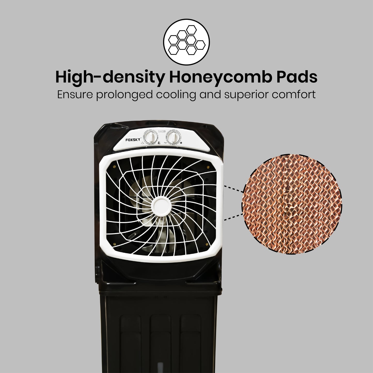 FOXSKY 45 L Room/Personal Air Cooler With Honeycomb Pads Multilayer Cooling  (White, Cool Master)