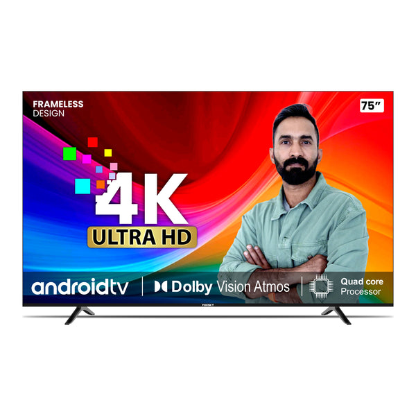 Foxsky 191 cm (75 inches) 4K Ultra HD Smart Android LED TV 75FS-VS | Built-in Google Voice Assistant