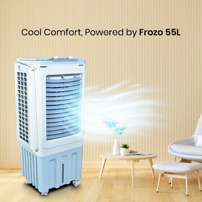Foxsky Frozo 55 L Personal Air Cooler with Honeycomb Cooling Pads, 100% Copper Motor
