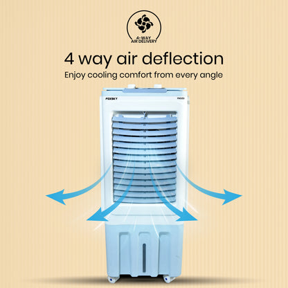 Foxsky Frozo 55 L Personal Air Cooler with Honeycomb Cooling Pads, 100% Copper Motor