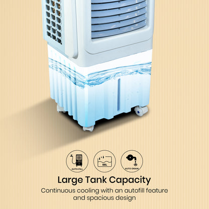 Foxsky Frozo 55 L Personal Air Cooler with Honeycomb Cooling Pads, 100% Copper Motor