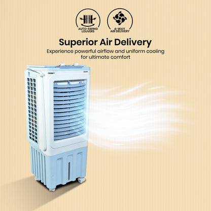 Foxsky Frozo 55 L Personal Air Cooler with Honeycomb Cooling Pads, 100% Copper Motor