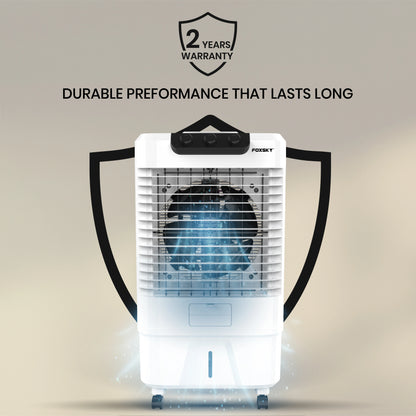 Foxsky Polo 65 L Desert Air Cooler with Honeycomb Cooling Pads, 100% Copper Motor, Ice Chamber