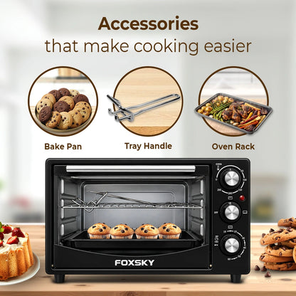 Foxsky 25L Heat Pro OTG FSMI-025 (1500W) | Oven Toaster Griller with Timer & 2-Year Warranty