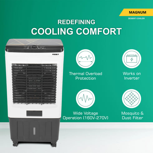 FOXSKY 70 L Desert Air Cooler  (White, Magnum)