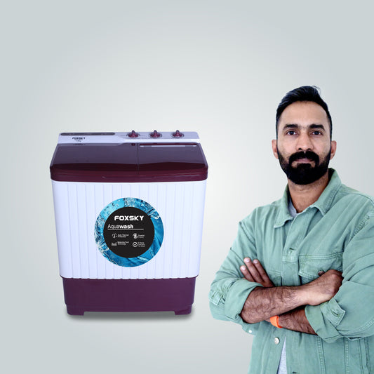 Foxsky 7.5 kg Semi-Automatic Top Load Washing Machine With Magic Filter (Aqua Wash, MAROON)