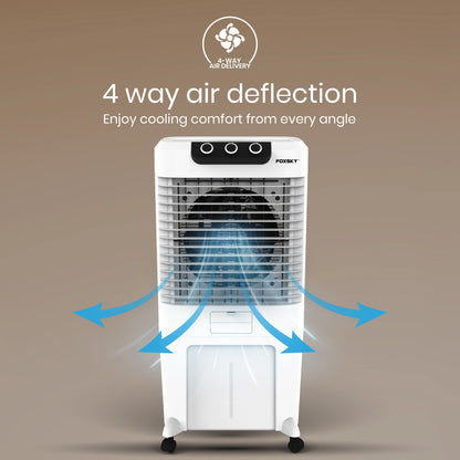 Foxsky Volt 85 L Desert Air Cooler with Honeycomb Cooling Pads, 100% Copper Motor, Ice Chamber