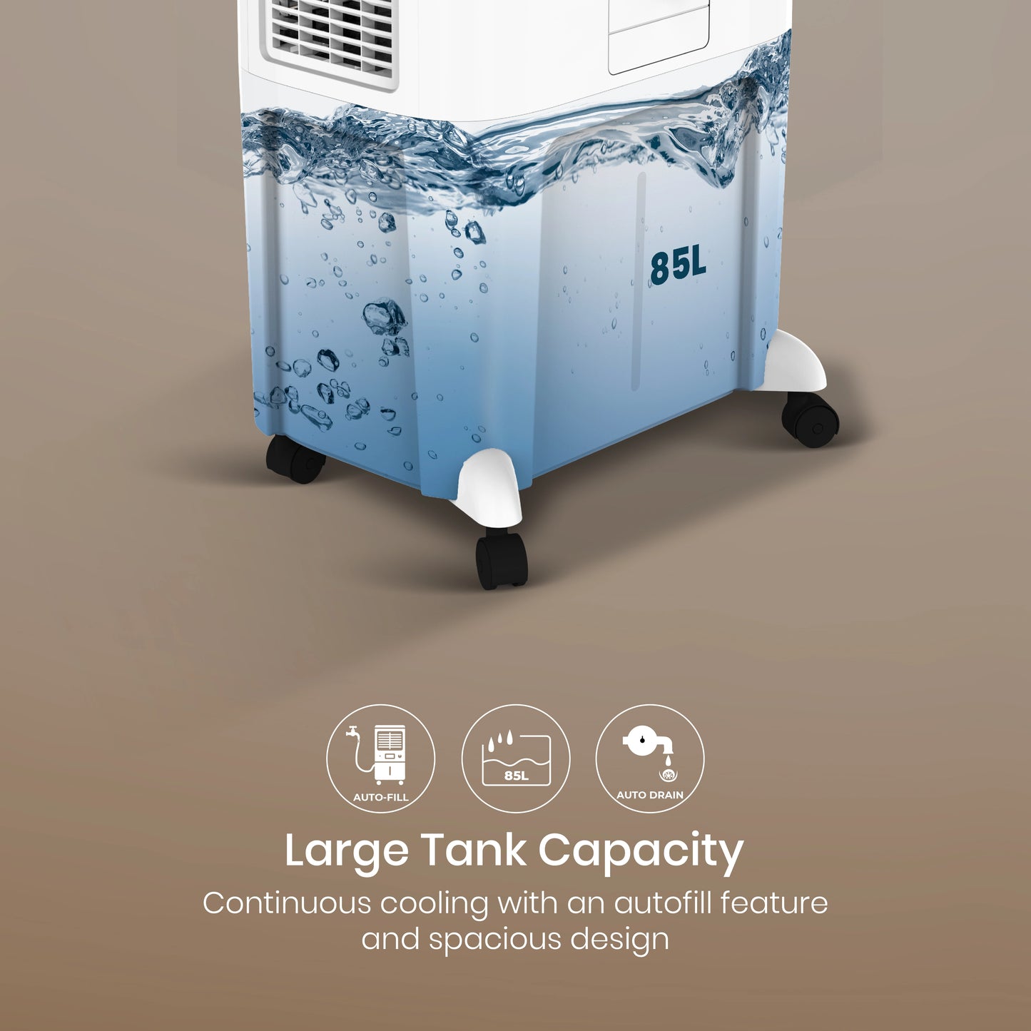 Foxsky Volt 85 L Desert Air Cooler with Honeycomb Cooling Pads, 100% Copper Motor, Ice Chamber