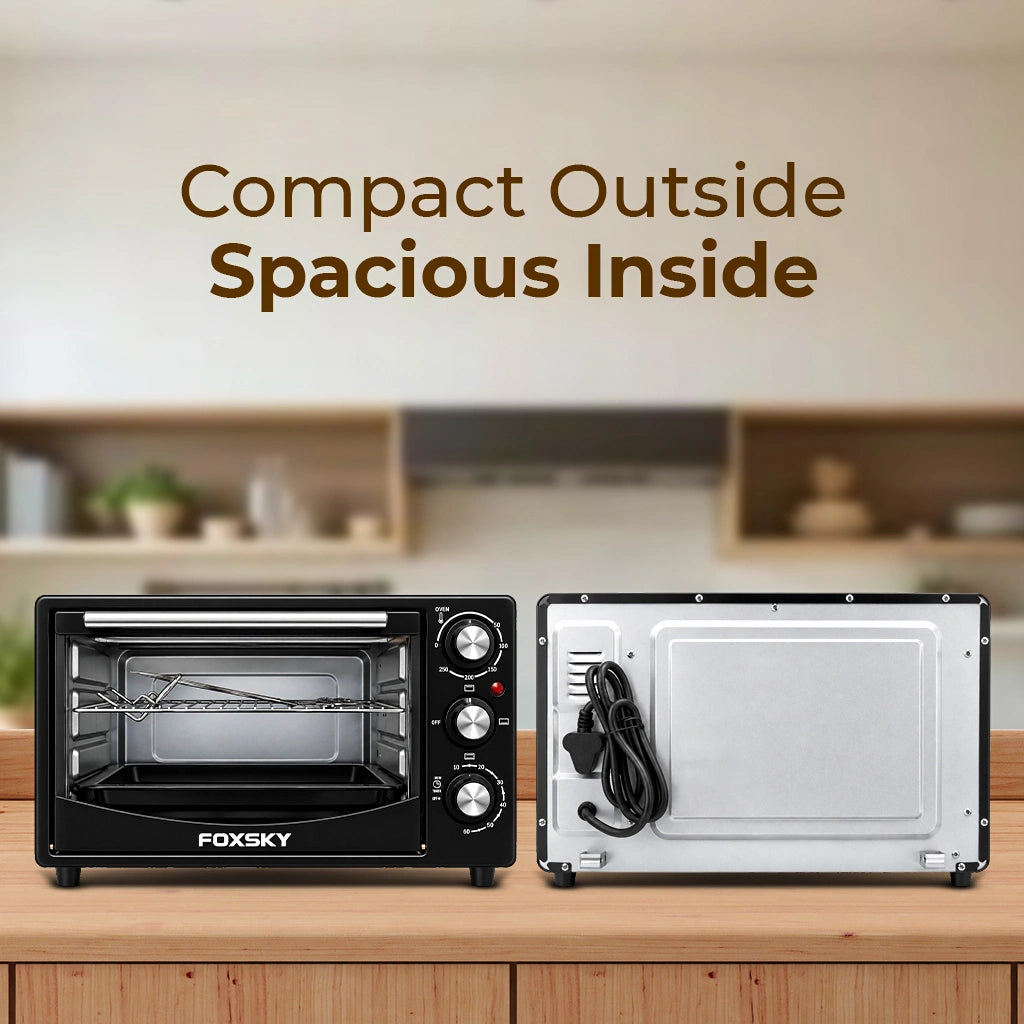 Foxsky 25L Heat Pro OTG FSMI-025 (1500W) | Oven Toaster Griller with Timer & 2-Year Warranty
