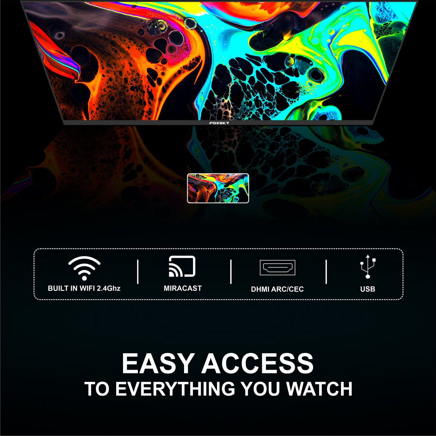Foxsky 191 cm (75 inches) 4K Ultra HD Smart Android LED TV 75FS-VS | Built-in Google Voice Assistant (Frameless Series)