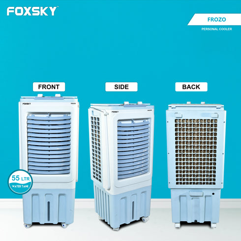 Foxsky Frozo 55 L Personal Air Cooler with Honeycomb Cooling Pads, 100% Copper Motor