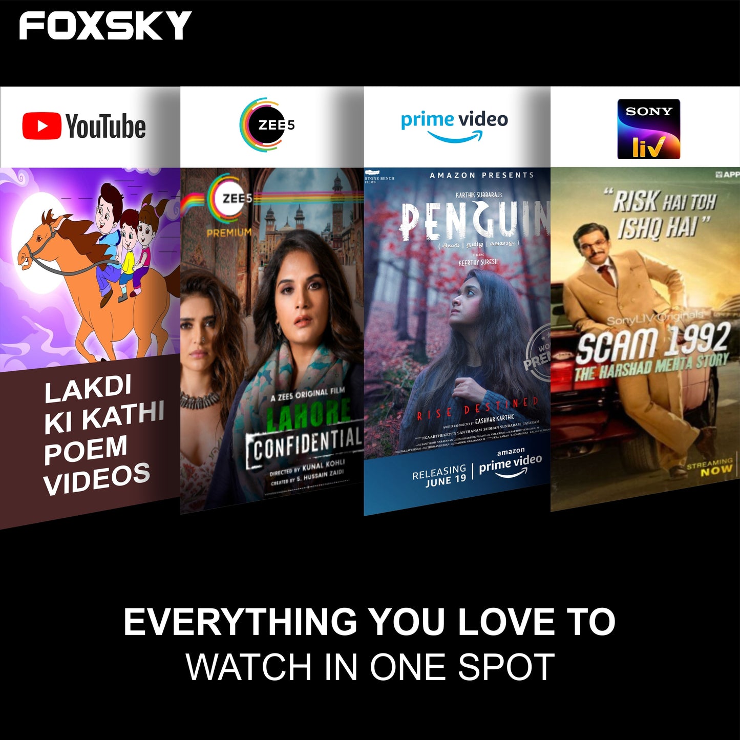 Foxsky 191 cm (75 inches) 4K Ultra HD Smart Android LED TV 75FS-VS | Built-in Google Voice Assistant (Frameless Series)