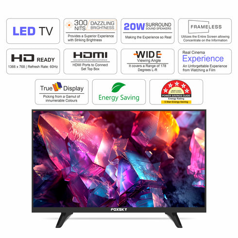 Foxsky 80 cm (32 inches) HD Ready LED TV 32FSN With A+ Grade Panel (slim bezels)