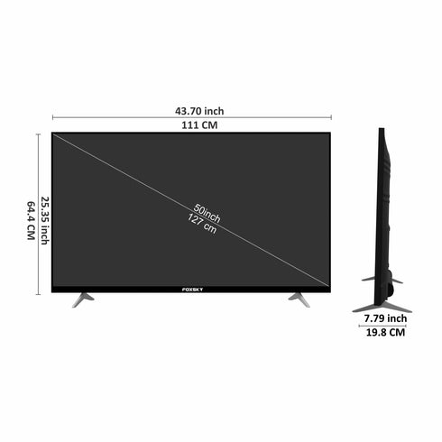 Foxsky 127 cm (50 inches) 4K Ultra HD Smart Android LED TV 50FS-VS | Built-in Google Voice Assistant
